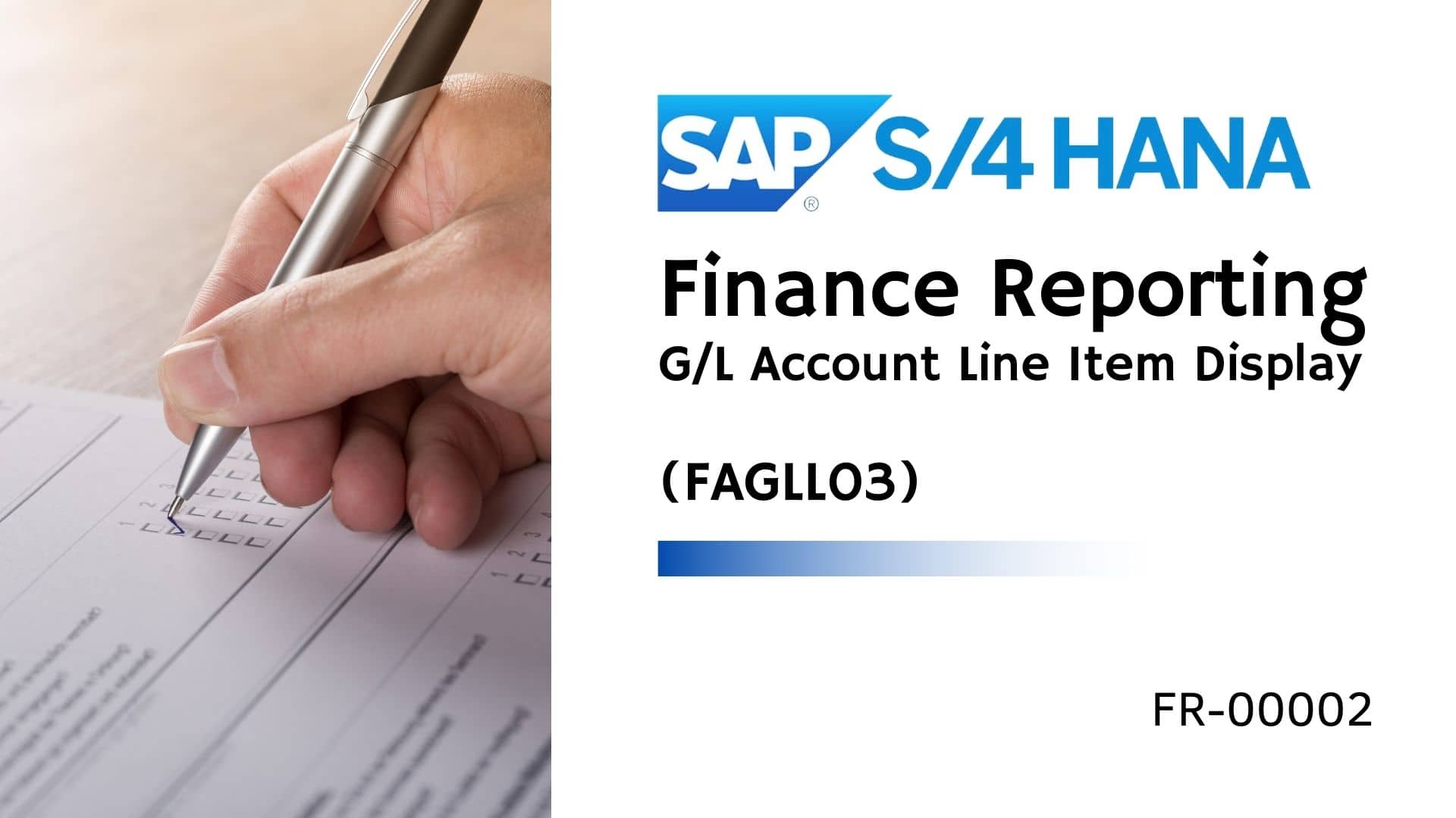 Finance Reporting - G/L Account Line Item Display (FAGLL03)